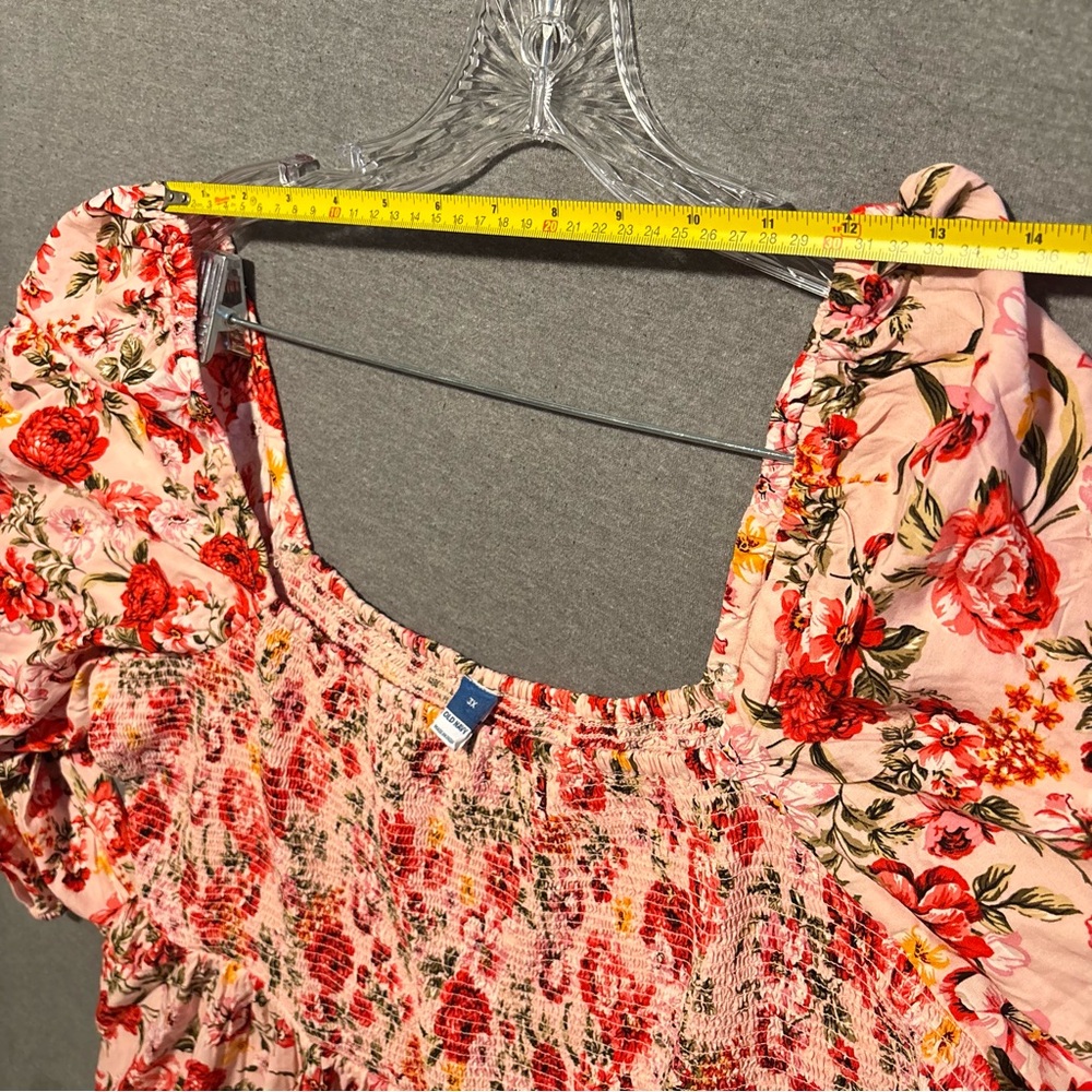 Old Navy Red and Pink Sundress with Bishop Sleeves - Picture 12 of 16